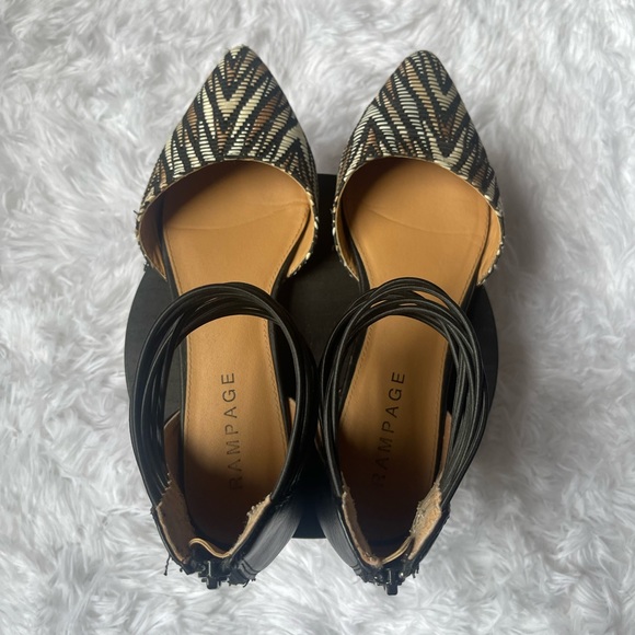 Rampage - Aztec Print Elastic Ankle Flats - Picture 9 of 11